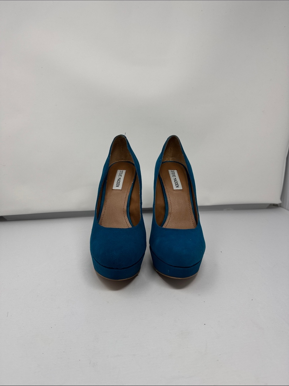 Steve Madden Teal Suede Platform Pumps